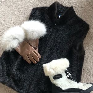 Neckworks faux fur vest and hat